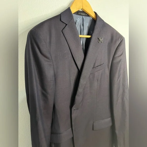 John Varvatos Signature Tailored USA Blue Mens Bleecker Suit Jacket Sz 44R
